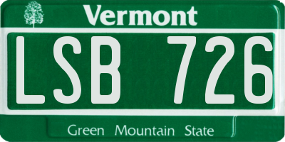 VT license plate LSB726