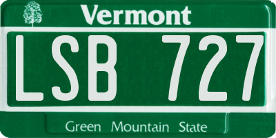 VT license plate LSB727