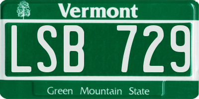 VT license plate LSB729