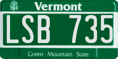 VT license plate LSB735