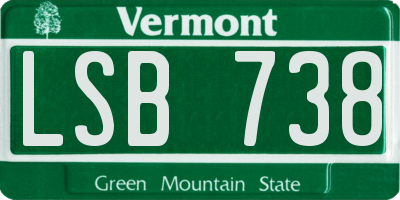 VT license plate LSB738