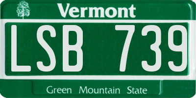 VT license plate LSB739