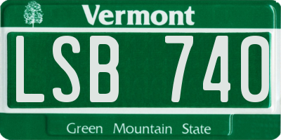 VT license plate LSB740