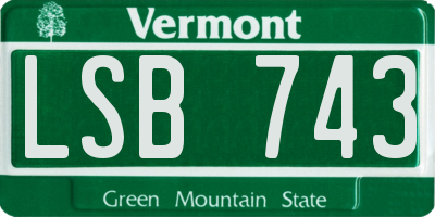 VT license plate LSB743