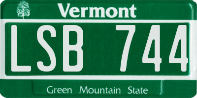 VT license plate LSB744