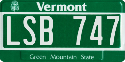 VT license plate LSB747