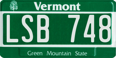VT license plate LSB748