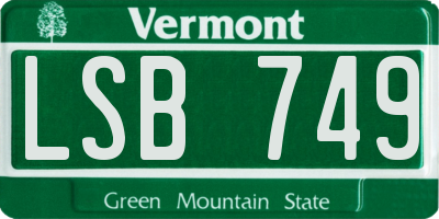 VT license plate LSB749
