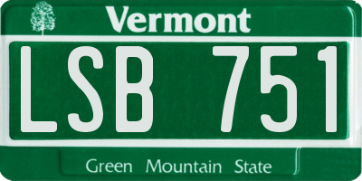 VT license plate LSB751