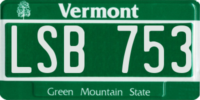 VT license plate LSB753