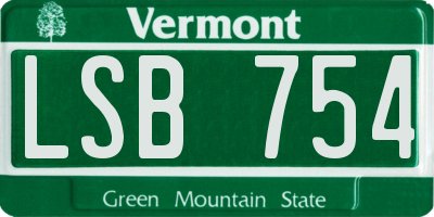 VT license plate LSB754