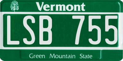 VT license plate LSB755