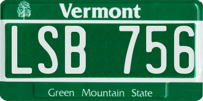 VT license plate LSB756