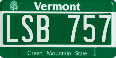 VT license plate LSB757