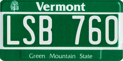 VT license plate LSB760