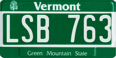 VT license plate LSB763
