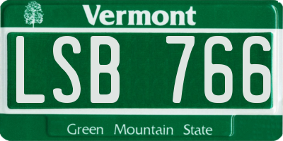VT license plate LSB766