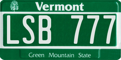 VT license plate LSB777