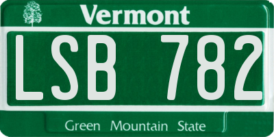 VT license plate LSB782