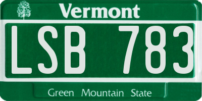 VT license plate LSB783