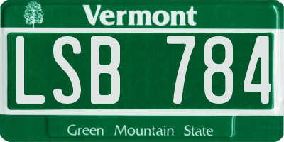 VT license plate LSB784
