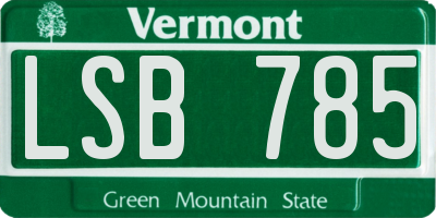 VT license plate LSB785