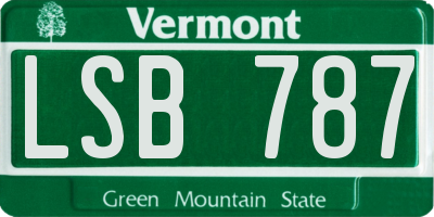 VT license plate LSB787