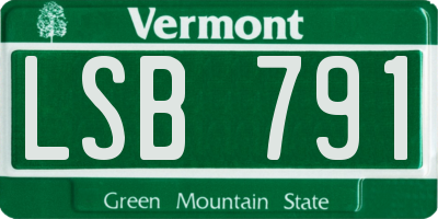 VT license plate LSB791