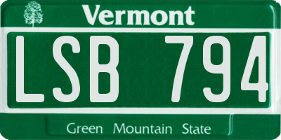 VT license plate LSB794