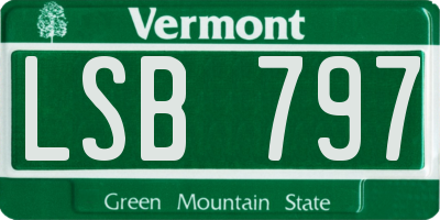 VT license plate LSB797