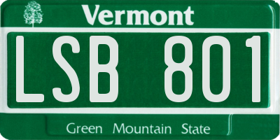 VT license plate LSB801