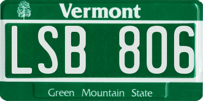 VT license plate LSB806