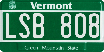VT license plate LSB808