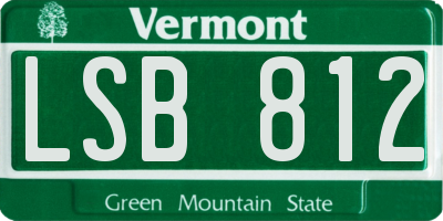 VT license plate LSB812