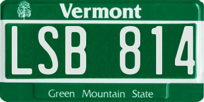 VT license plate LSB814