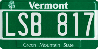 VT license plate LSB817