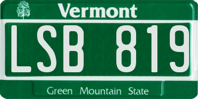 VT license plate LSB819
