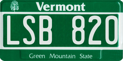 VT license plate LSB820