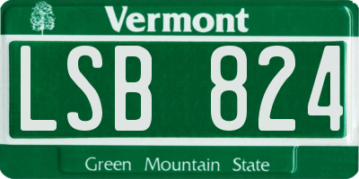 VT license plate LSB824