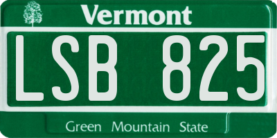 VT license plate LSB825