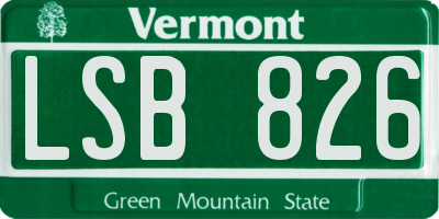 VT license plate LSB826