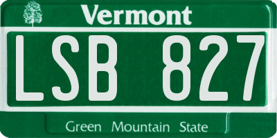 VT license plate LSB827
