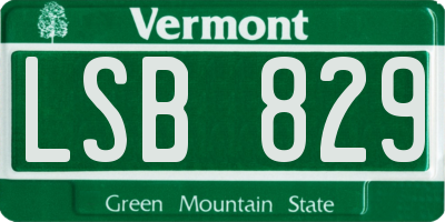 VT license plate LSB829