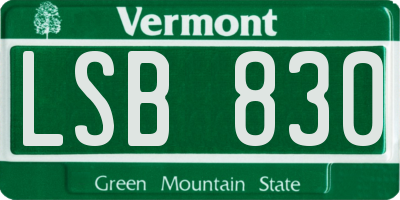 VT license plate LSB830