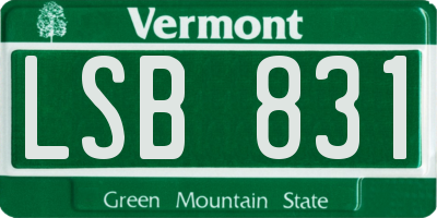 VT license plate LSB831
