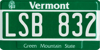 VT license plate LSB832