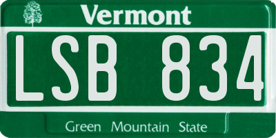 VT license plate LSB834