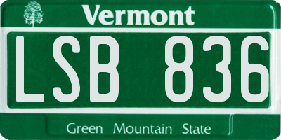 VT license plate LSB836