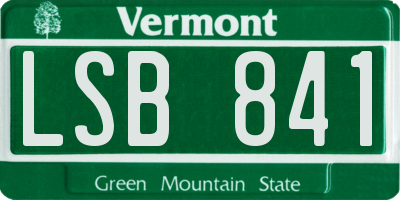 VT license plate LSB841