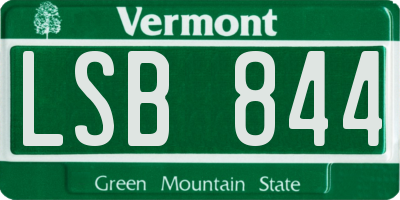 VT license plate LSB844